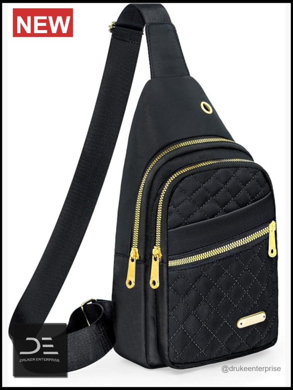 Nylon Crossbody Sling Bag Belt Pack with Multiple Pockets